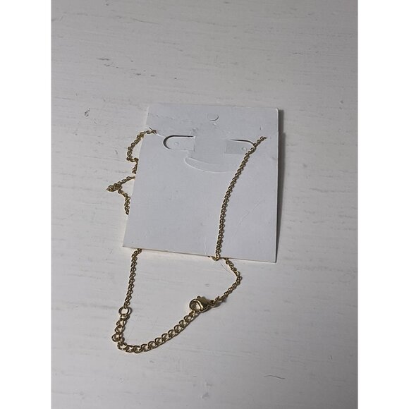 Custom Name Necklace "Danielle" Stainless Steel Gold Tone Chain - Picture 2 of 2